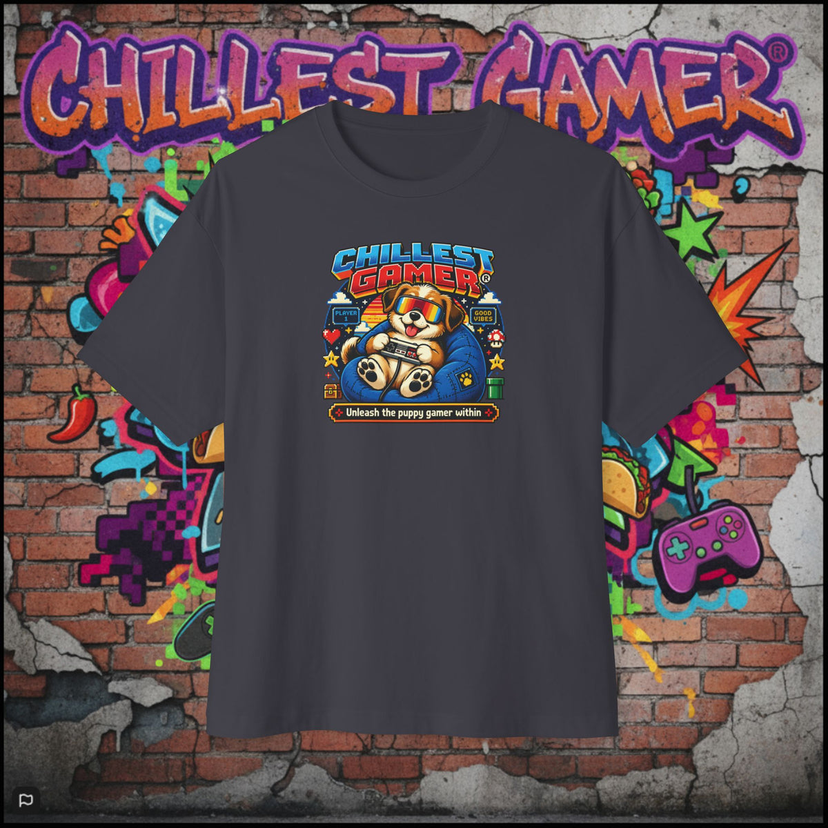 PUPPY GAMER. Unisex Oversized Boxy Tee
