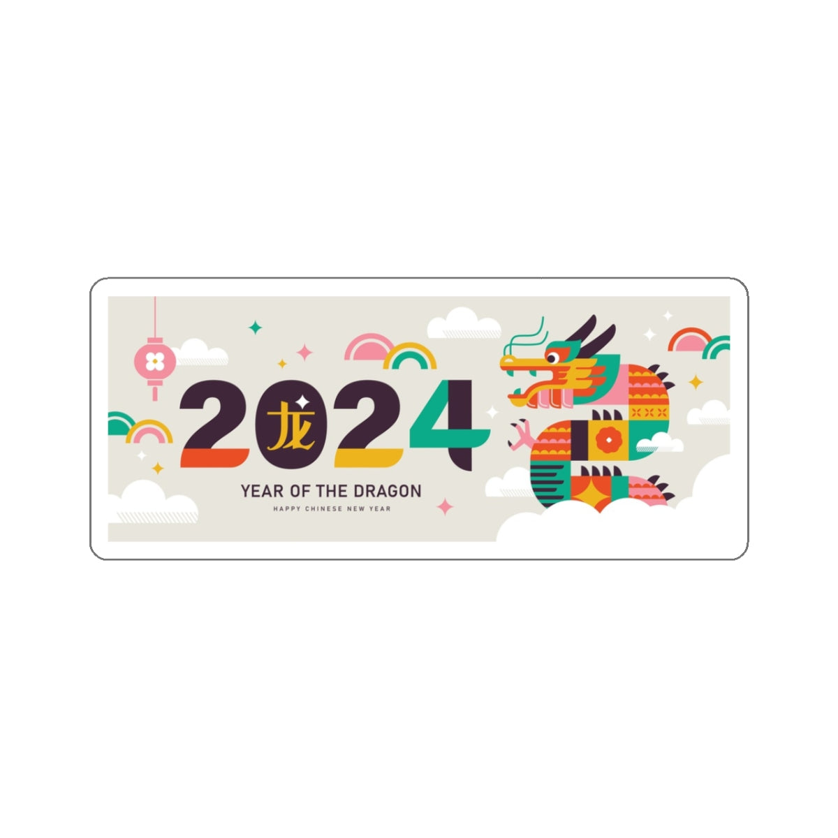 2024 YEAR OF THE DRAGON CHINESE NEW YEAR. Kiss-Cut Stickers