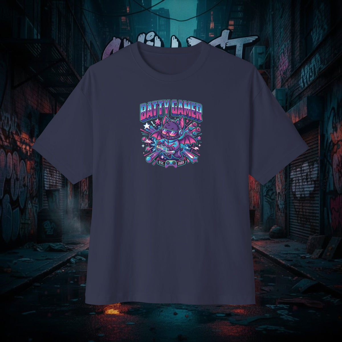BATTY GAMER. Unisex Oversized Boxy Tee