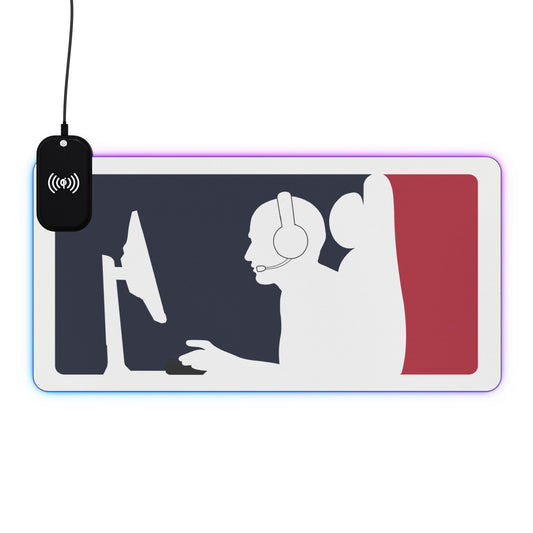 MAJOR LEAGUE GAMER (PC). LED Gaming Mouse Pad, Wireless Charging