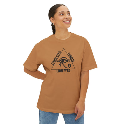 LYING EYES LIONIZE LION EYES. Unisex Oversized Boxy Tee