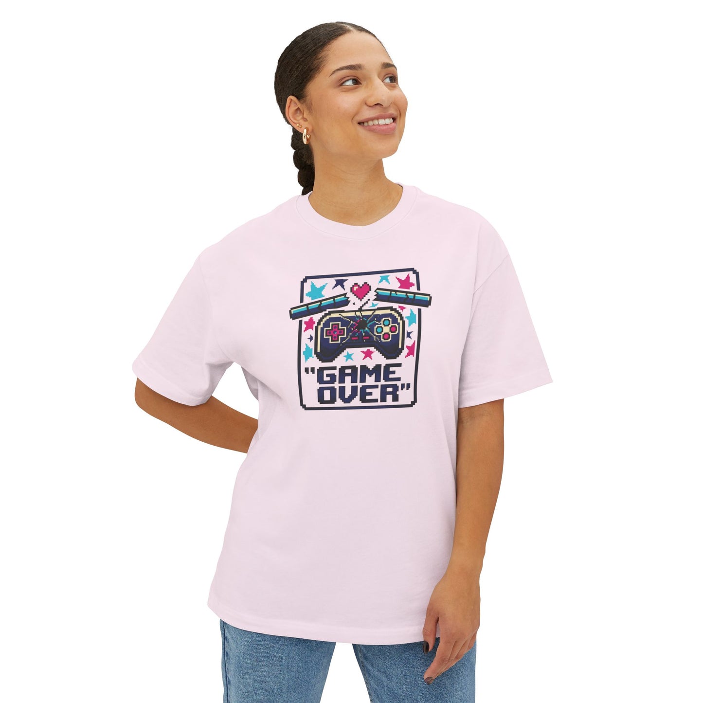 GAME OVER TEE. Unisex Oversized Boxy Tee