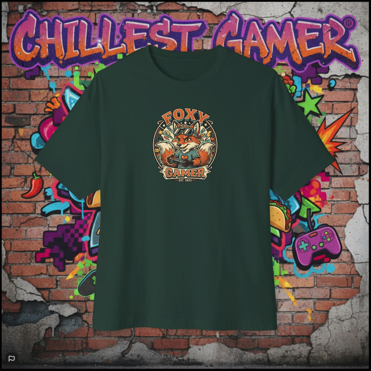 FOXY GAMER. Unisex Oversized Boxy Tee