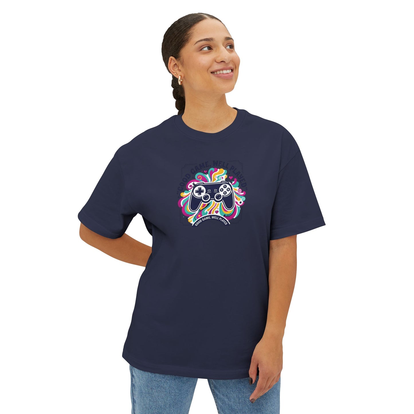 GOOD GAME WELL PLAYED TEE. Unisex Oversized Boxy Tee