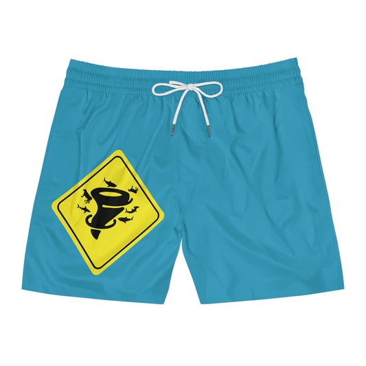 COW SHARK TORNADO. Men's Mid-Length Swim Shorts (AOP)