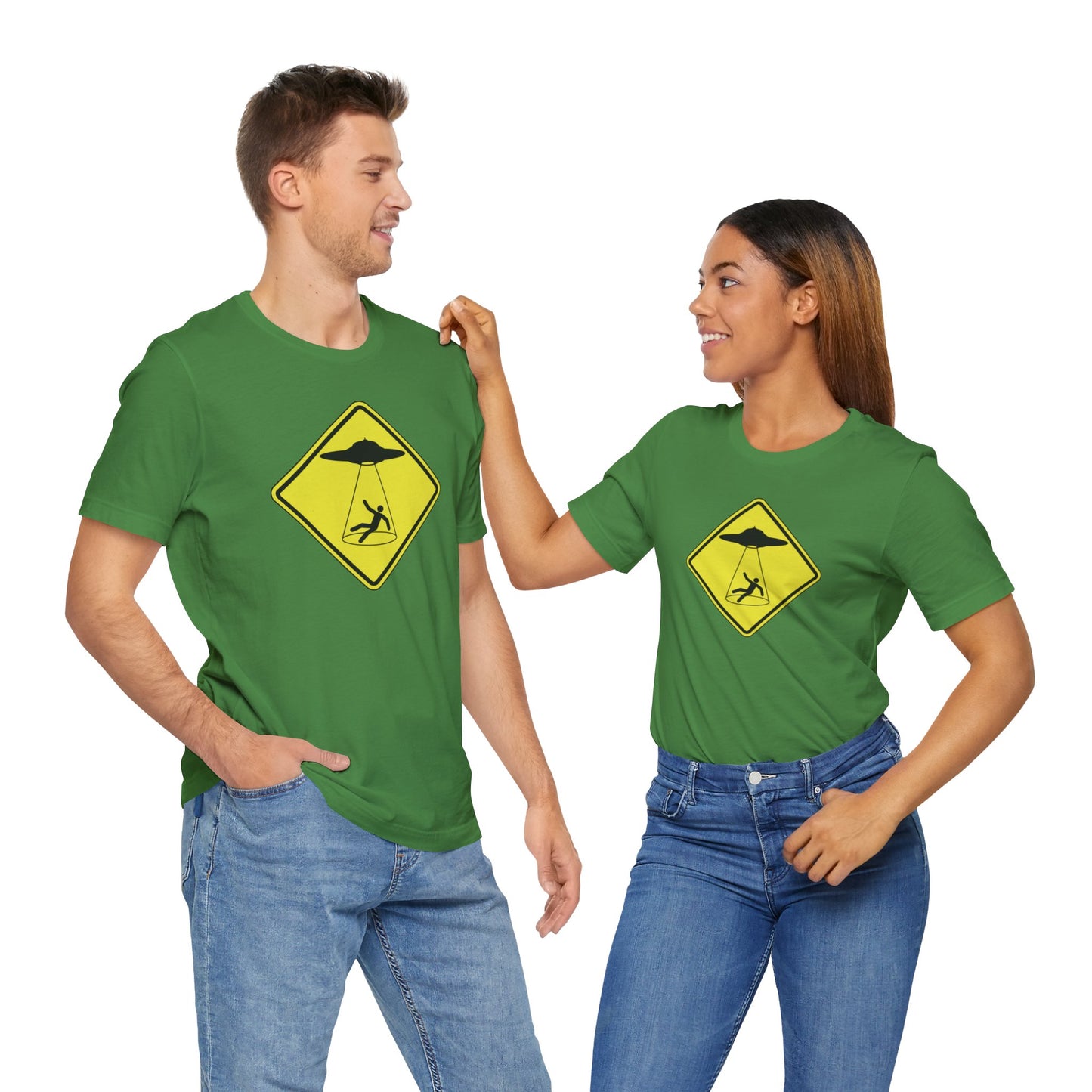 CAUTION UFO! Unisex Jersey Short Sleeve Tee