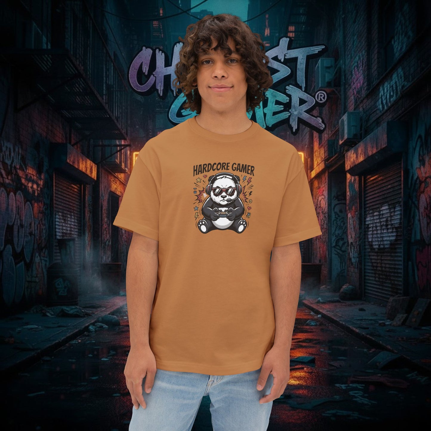 HARDCORE GAMER. Unisex Oversized Boxy Tee