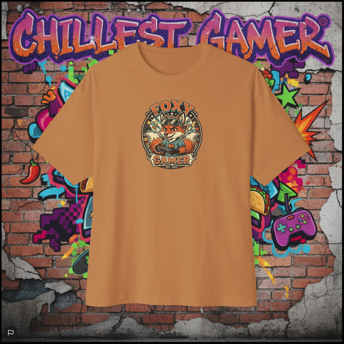 FOXY GAMER. Unisex Oversized Boxy Tee