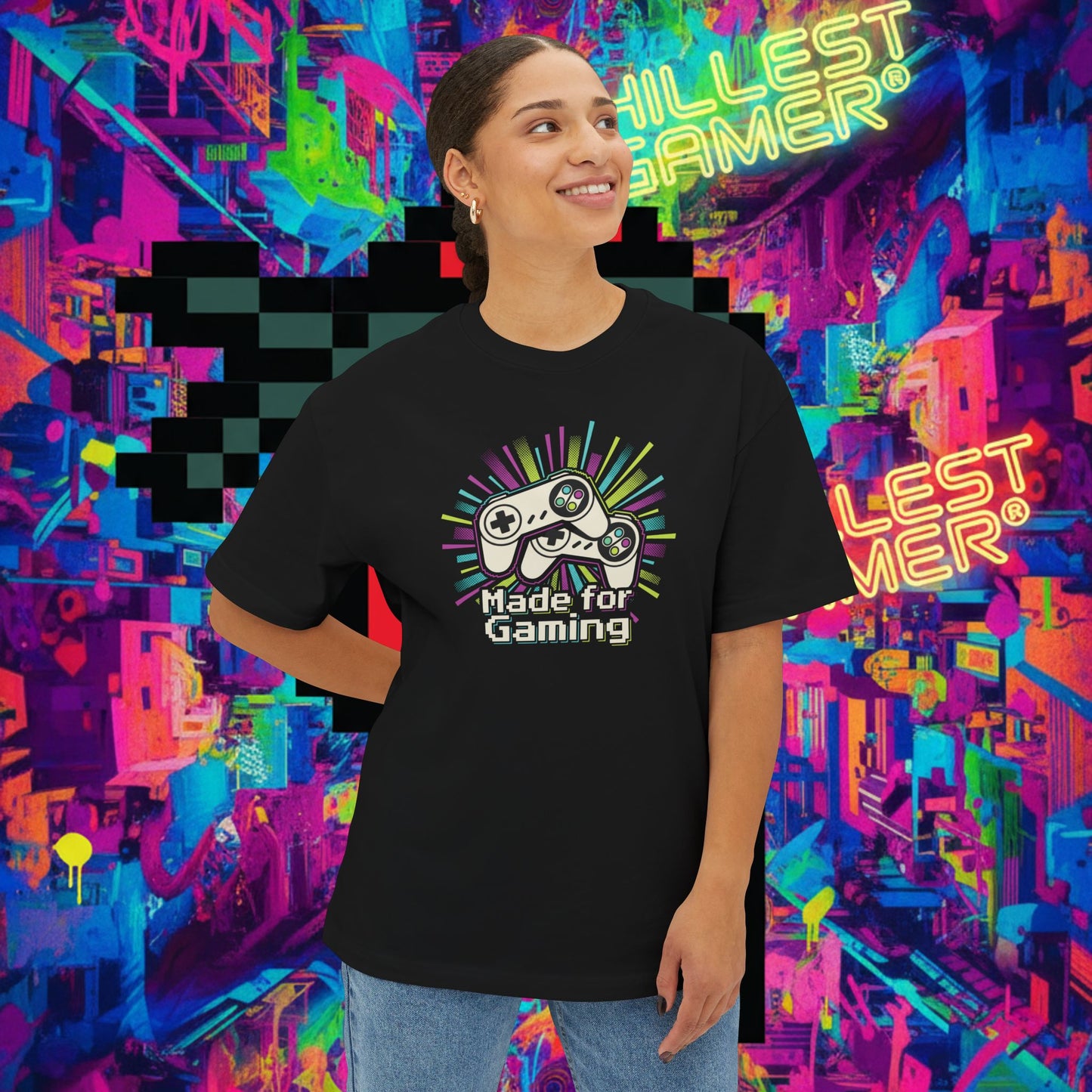 MADE FOR GAMING. Unisex Oversized Boxy Tee