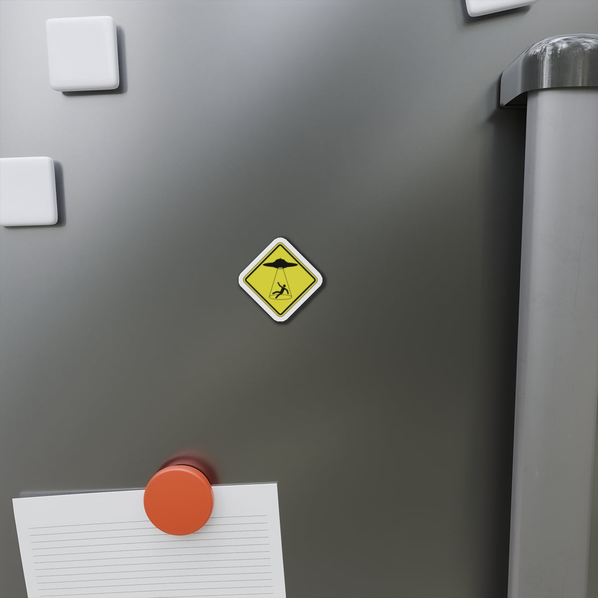 CAUTION UFO. Die-Cut Magnets