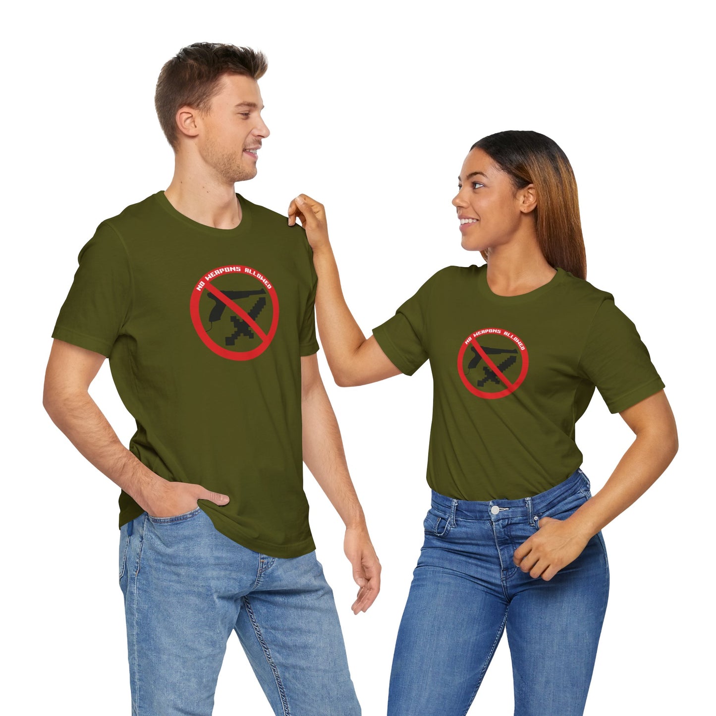 NO WEAPONS OUT LOUD. Unisex Jersey Short Sleeve Tee