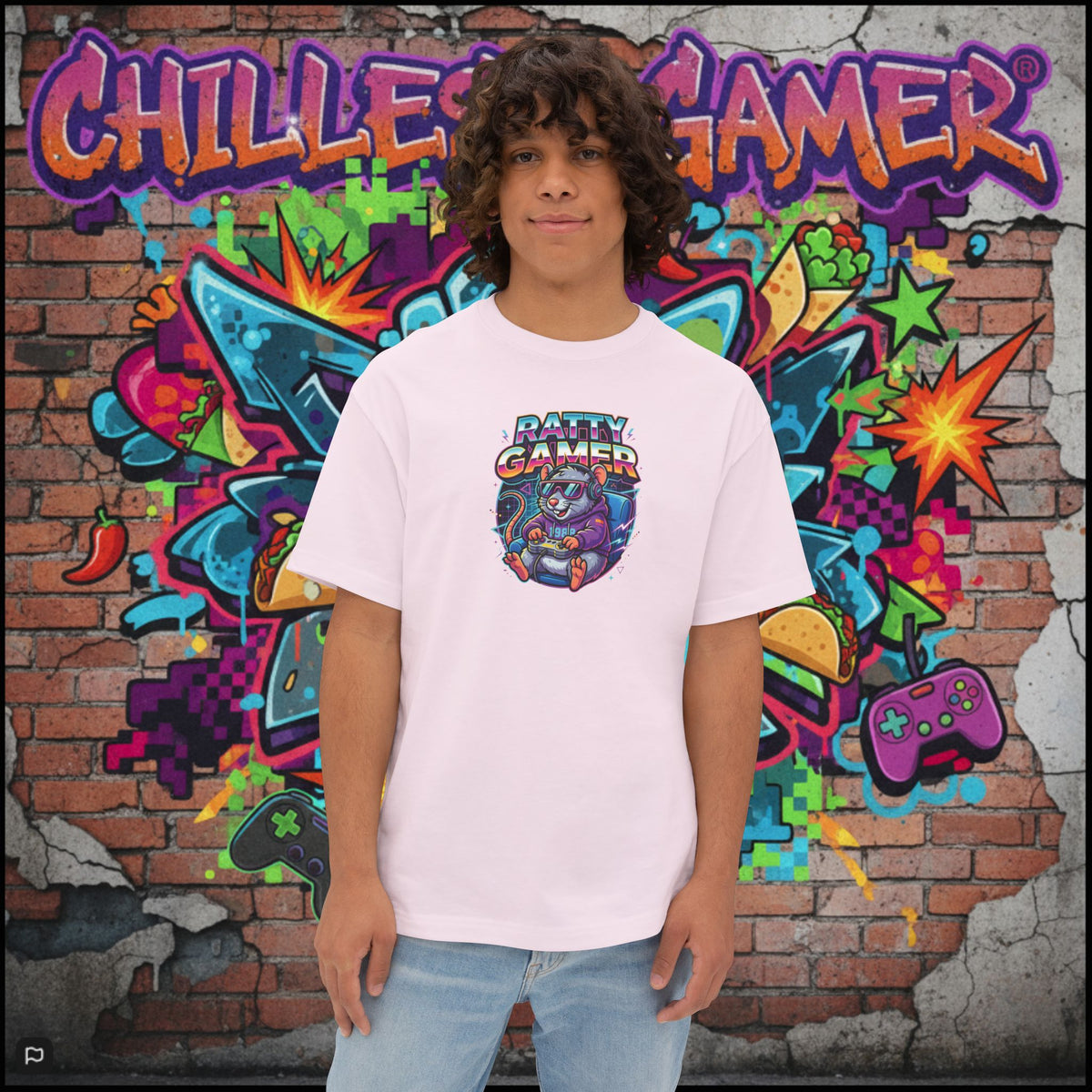 RATTY GAMER. Unisex Oversized Boxy Tee