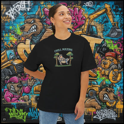 CHILL MAXING. Unisex Oversized Boxy Tee