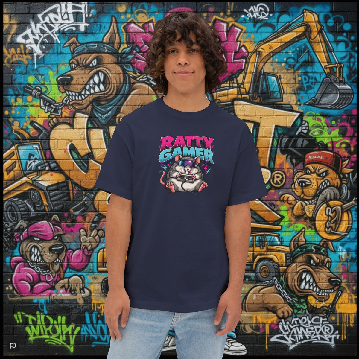 RATTY GAMER. Unisex Oversized Boxy Tee