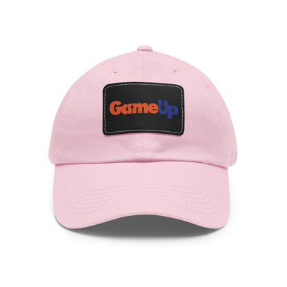 FED UP GAME UP. Dad Hat with Leather Patch (Rectangle)