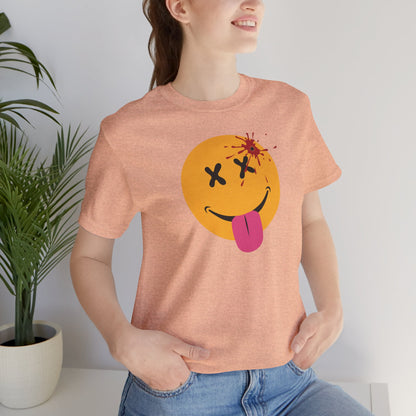 NOT SO HAPPY FACE. Unisex Jersey Short Sleeve Tee