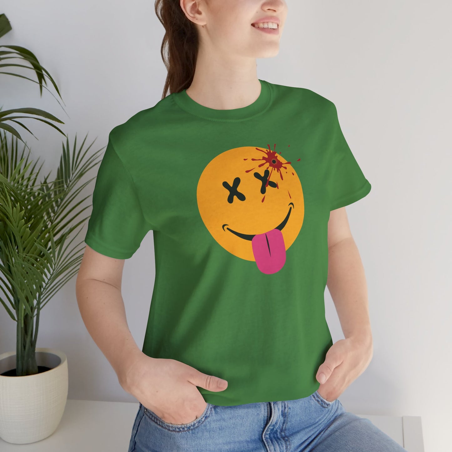 NOT SO HAPPY FACE. Unisex Jersey Short Sleeve Tee