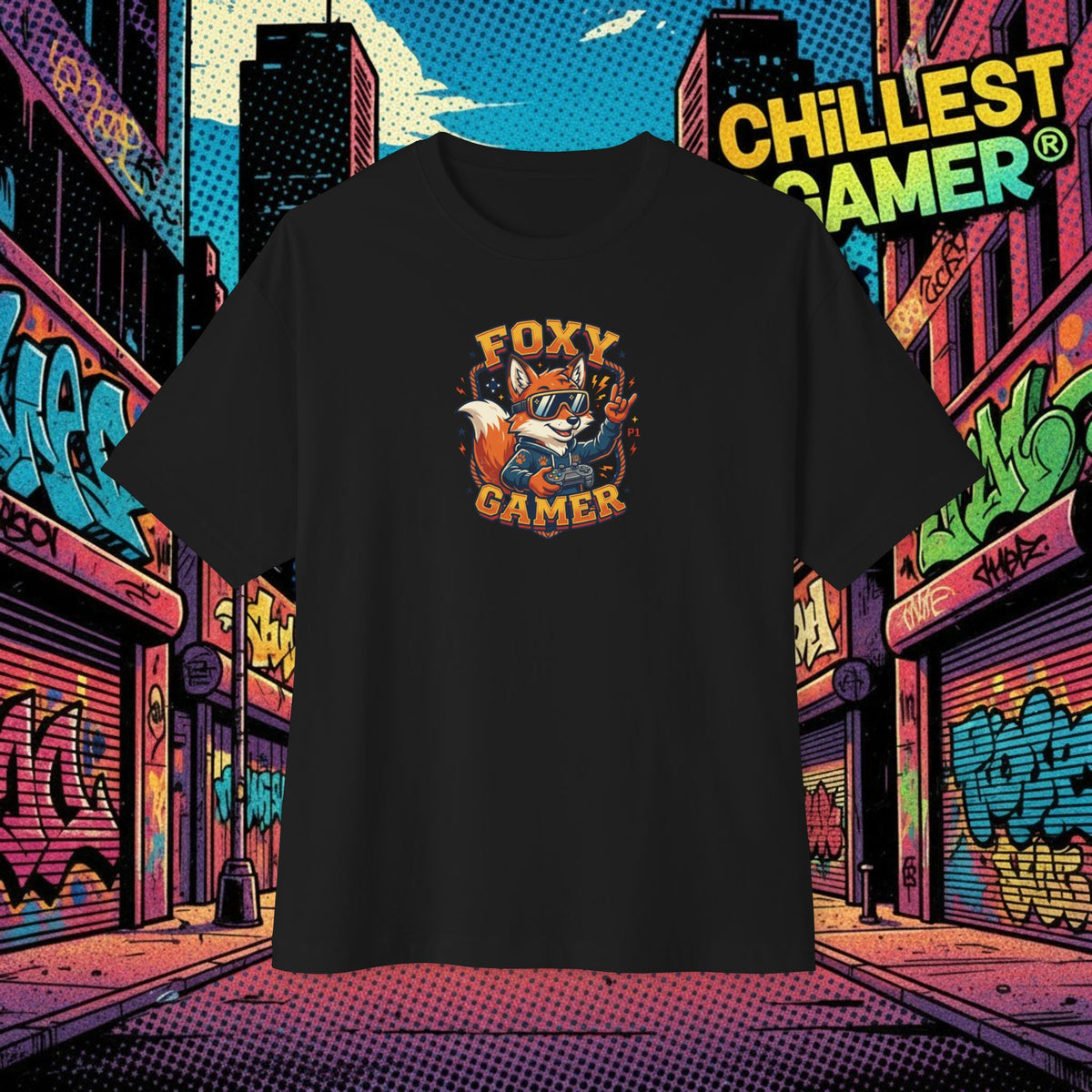 FOXY GAMER. Unisex Oversized Boxy Tee