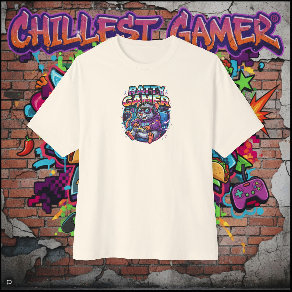 RATTY GAMER. Unisex Oversized Boxy Tee