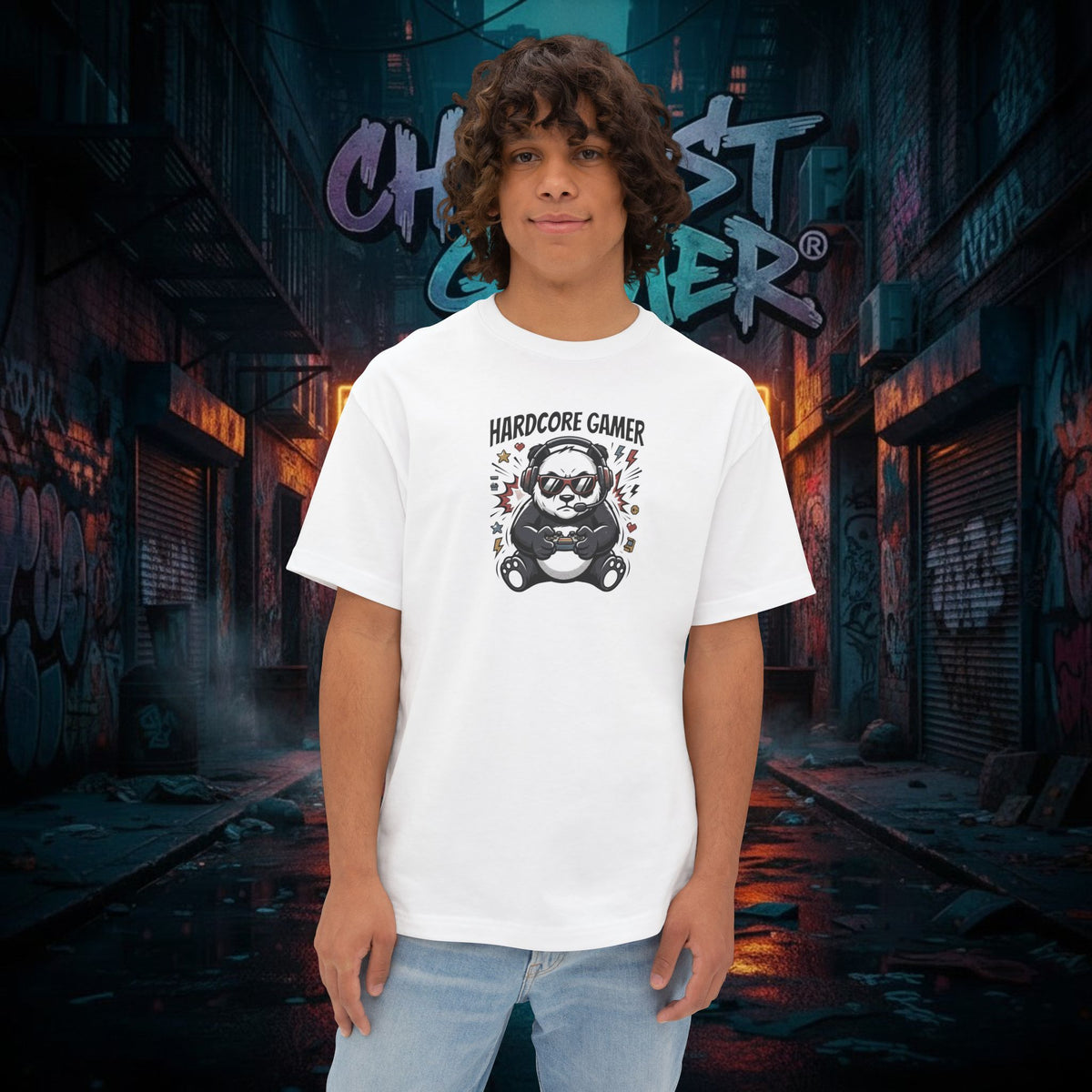 HARDCORE GAMER. Unisex Oversized Boxy Tee
