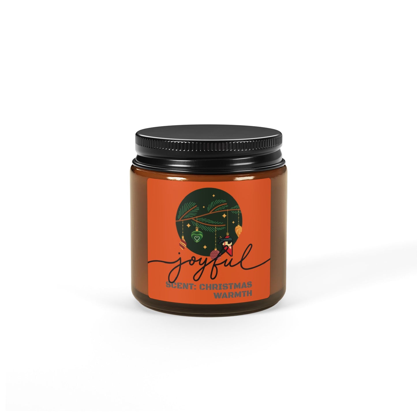 CHRISTMAS WARMTH. Scented Soy Candle (Multi-Size, Amber Jar)