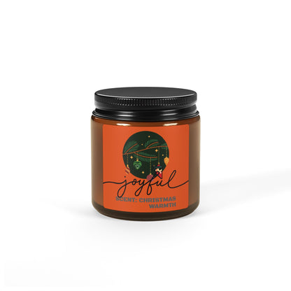 CHRISTMAS WARMTH. Scented Soy Candle (Multi-Size, Amber Jar)