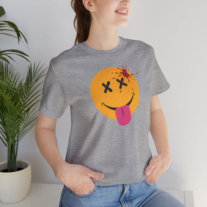 NOT SO HAPPY FACE. Unisex Jersey Short Sleeve Tee