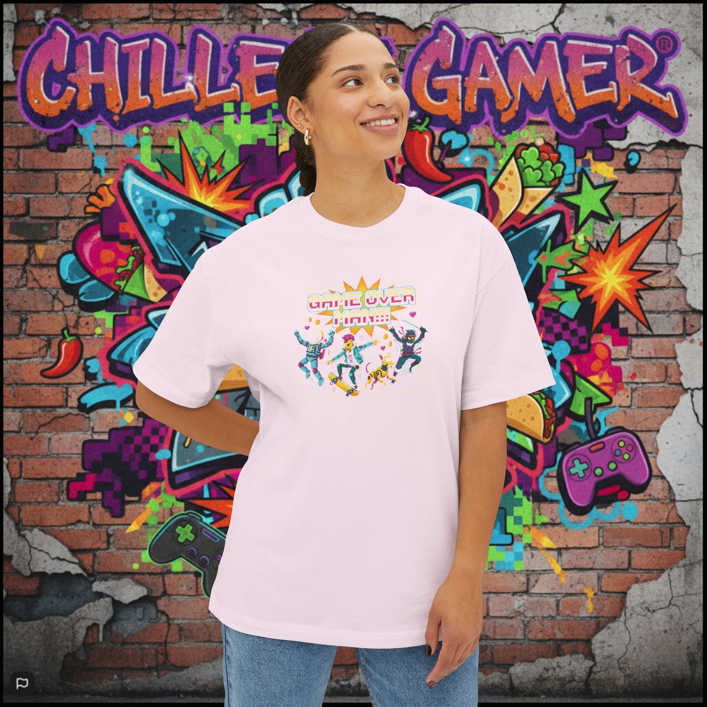 GAME OVER MAN!!! Unisex Oversized Boxy Tee