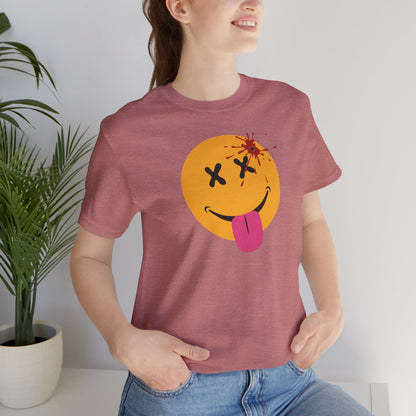 NOT SO HAPPY FACE. Unisex Jersey Short Sleeve Tee