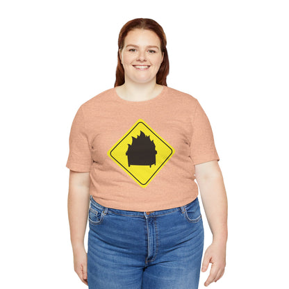 CAUTION DUMPSTER FIRE. Unisex Jersey Short Sleeve Tee