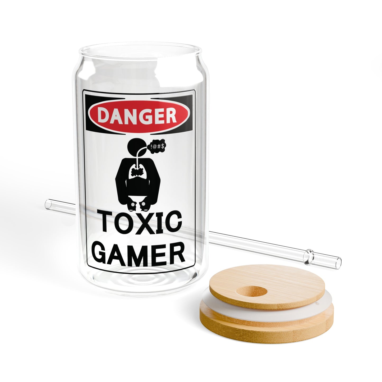 TOXIC GAMER !@#$. Sipper Glass, 16oz