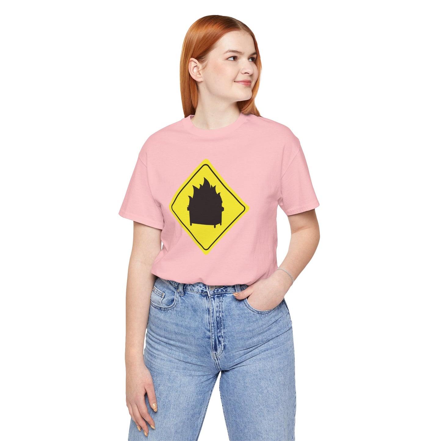 CAUTION DUMPSTER FIRE. Unisex Jersey Short Sleeve Tee