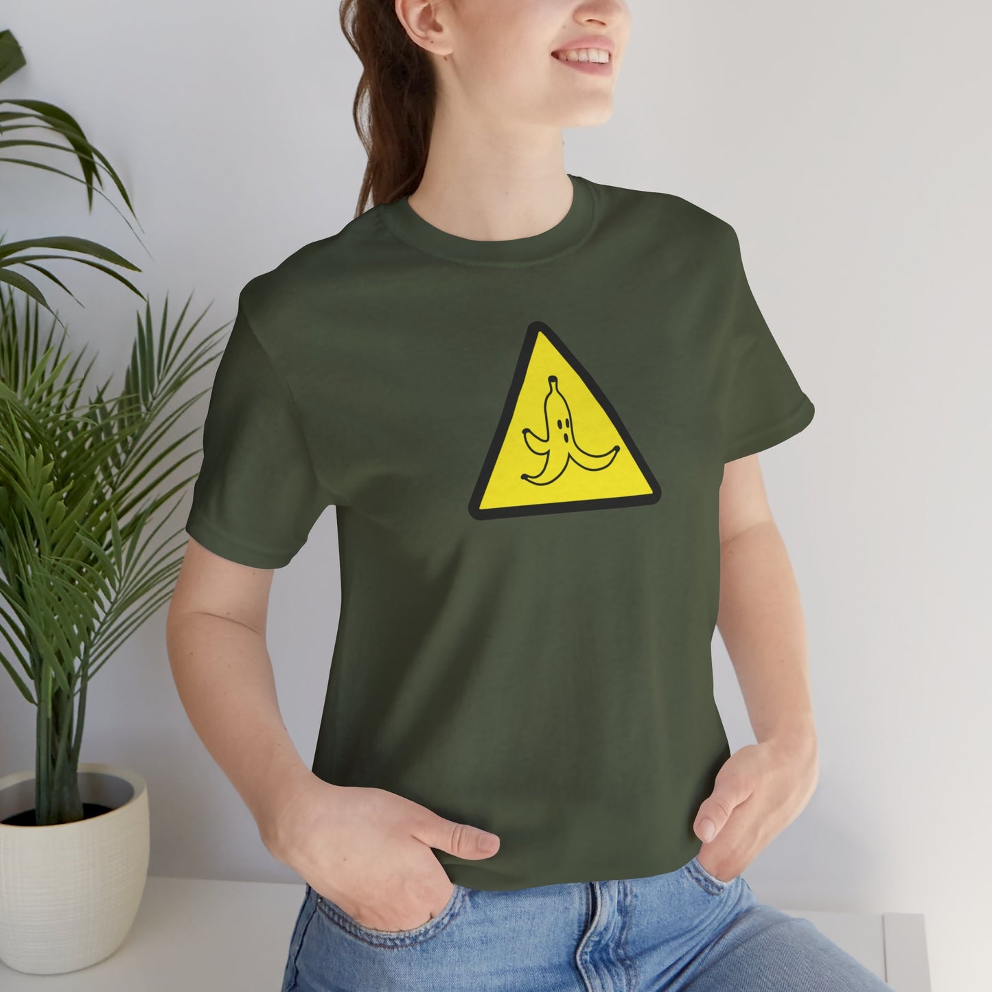 CAUTION BANANA. Unisex Jersey Short Sleeve Tee