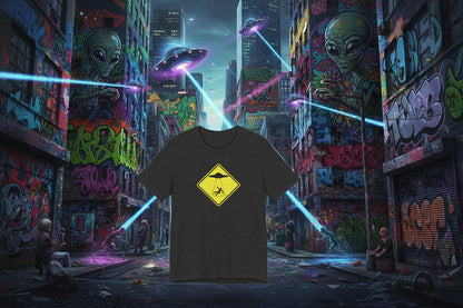 CAUTION UFO! Unisex Jersey Short Sleeve Tee