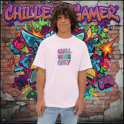 CHILL VIBES ONLY. Unisex Oversized Boxy Tee
