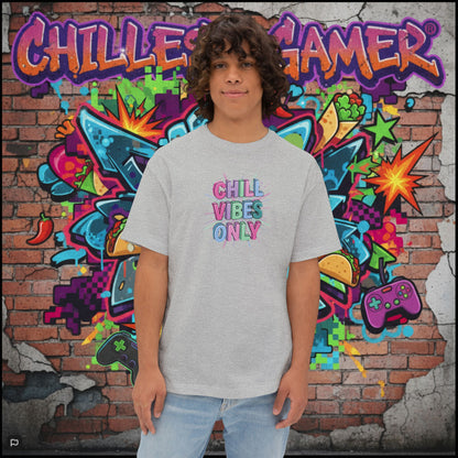 CHILL VIBES ONLY. Unisex Oversized Boxy Tee