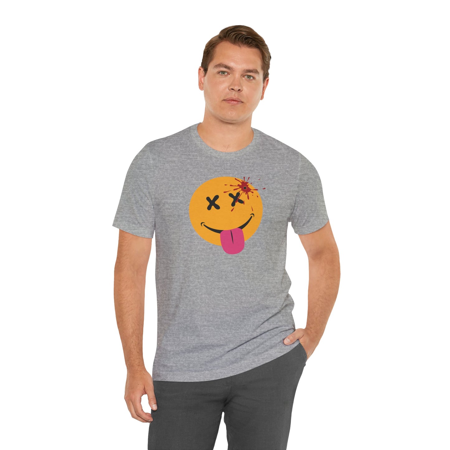 NOT SO HAPPY FACE. Unisex Jersey Short Sleeve Tee