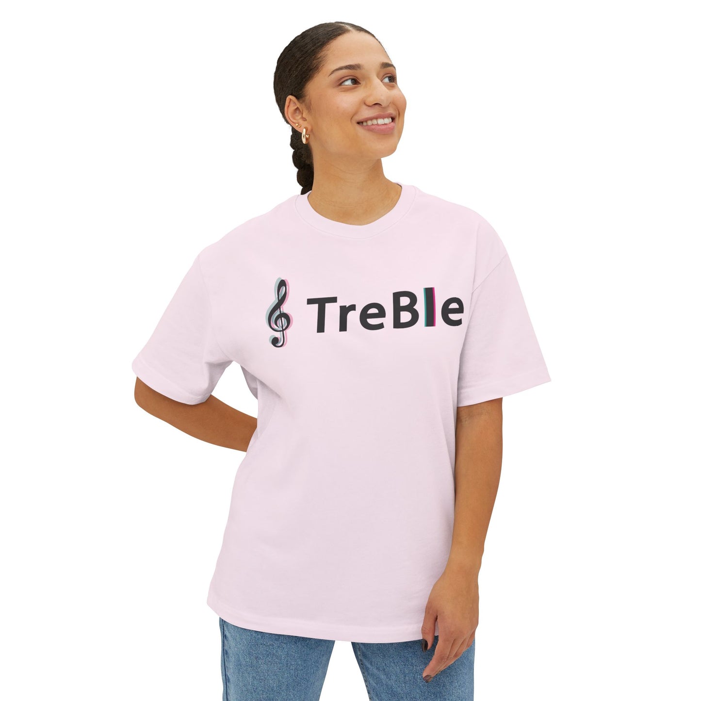 TREBLE TOCK. Unisex Oversized Boxy Tee
