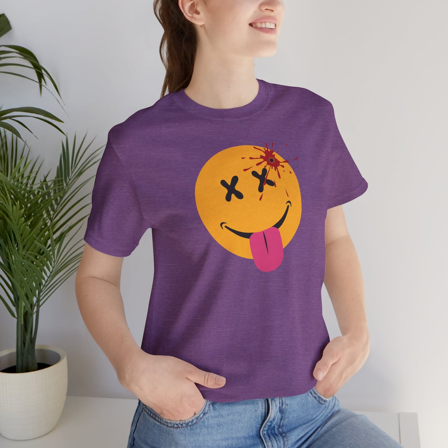 NOT SO HAPPY FACE. Unisex Jersey Short Sleeve Tee