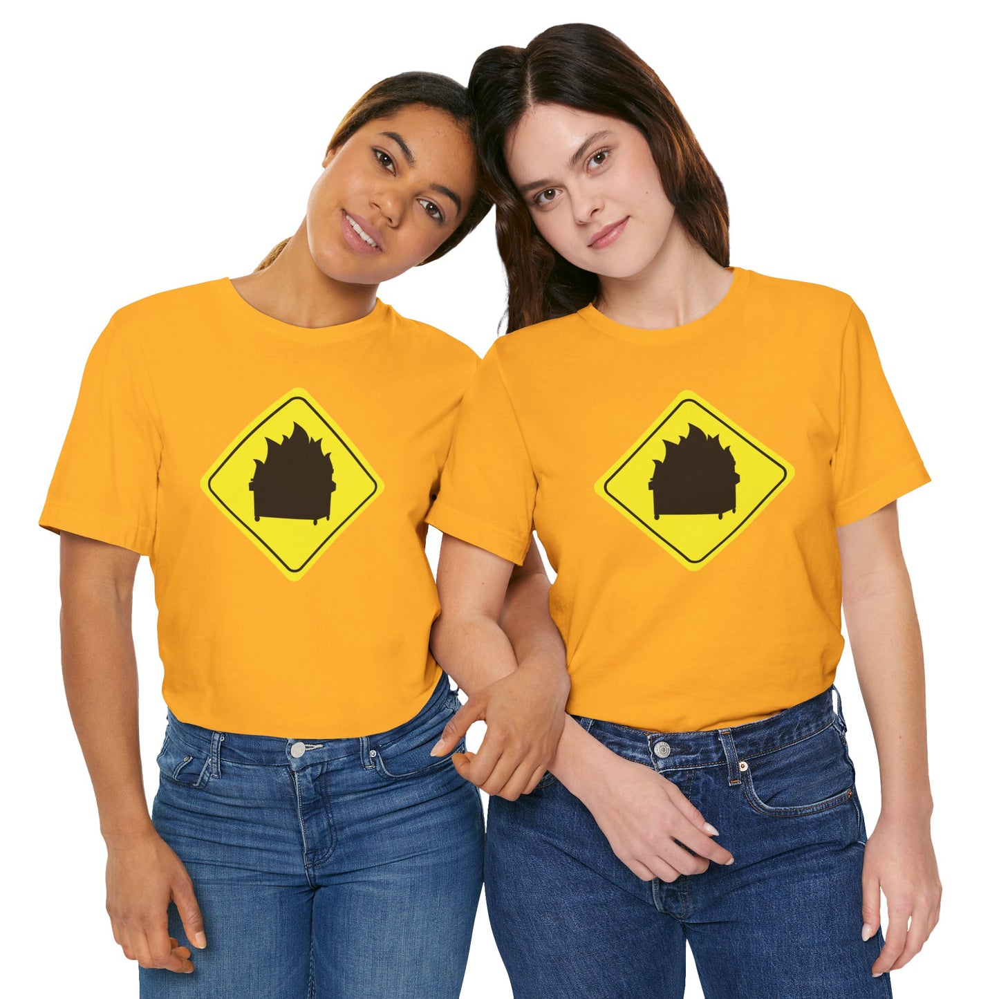 CAUTION DUMPSTER FIRE. Unisex Jersey Short Sleeve Tee