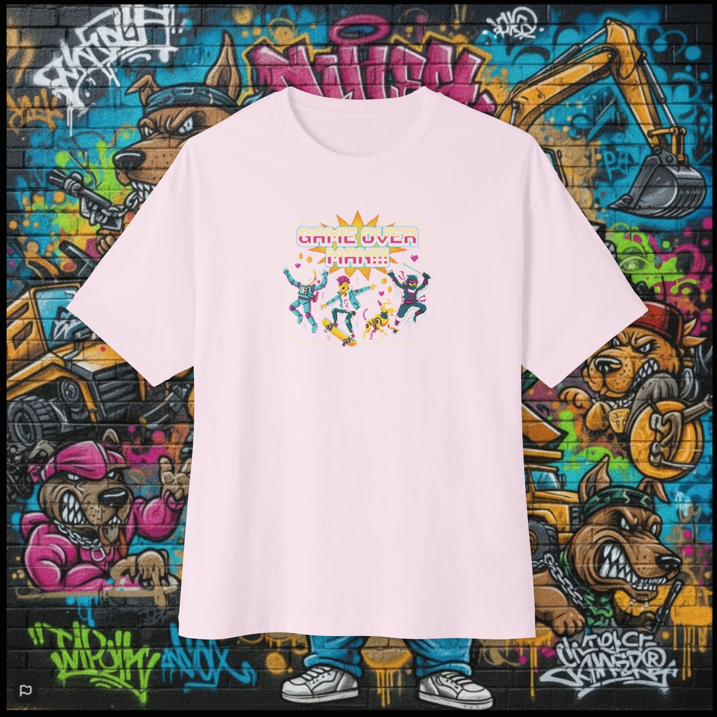 GAME OVER MAN!!! Unisex Oversized Boxy Tee