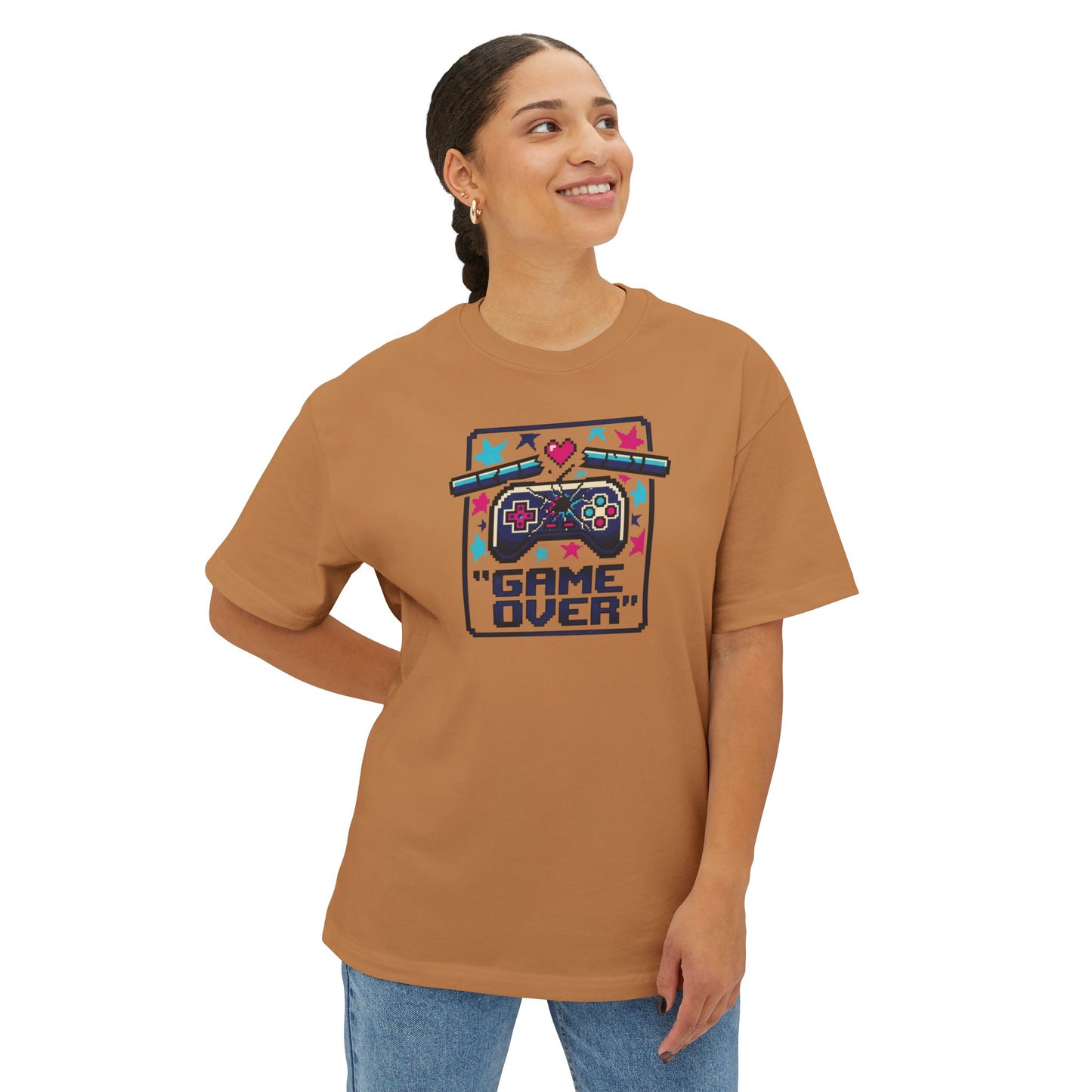 GAME OVER TEE. Unisex Oversized Boxy Tee