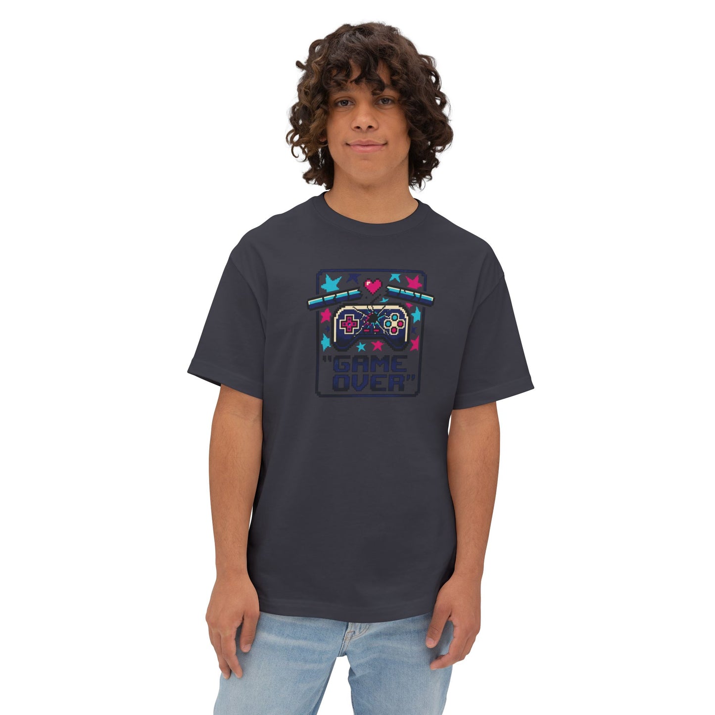 GAME OVER TEE. Unisex Oversized Boxy Tee