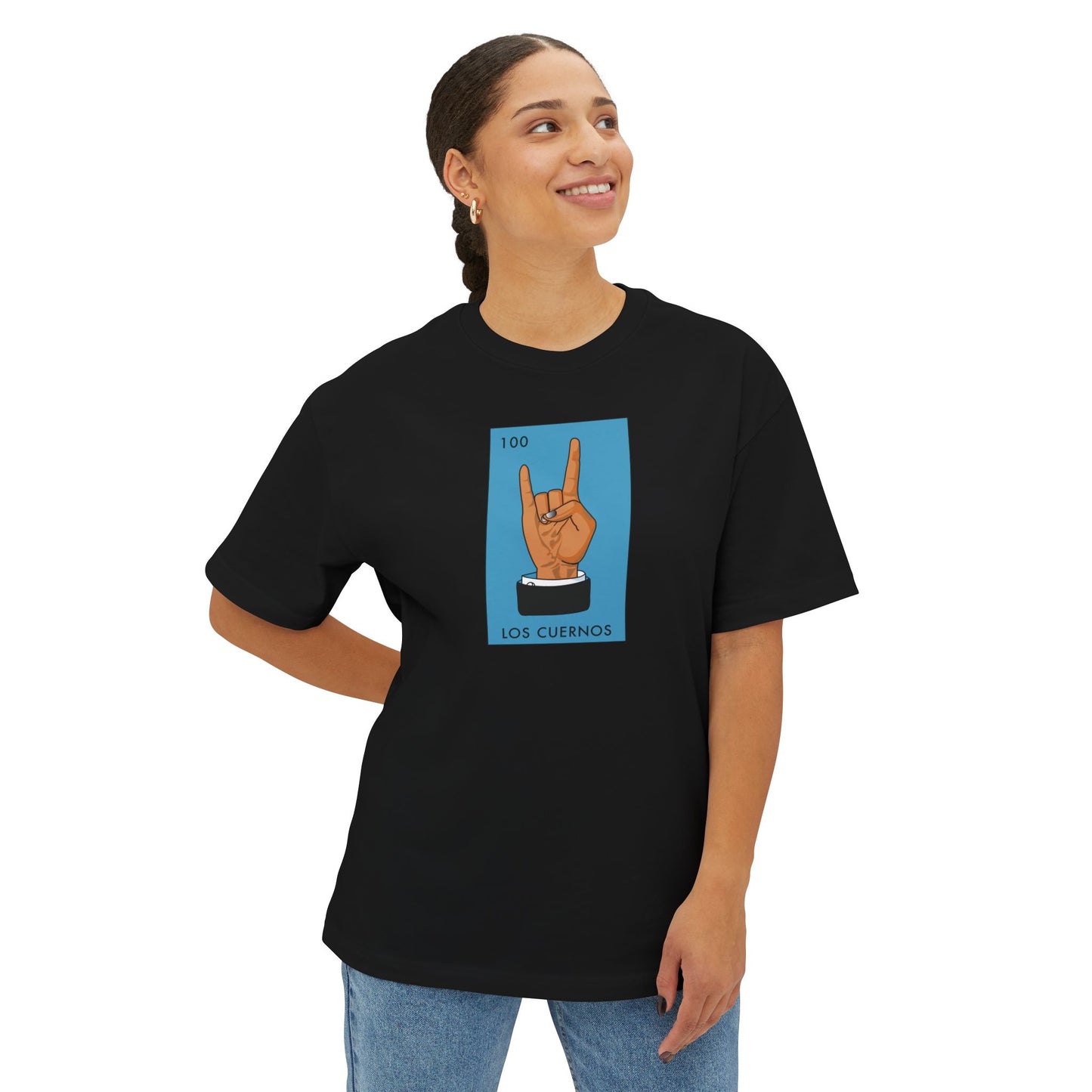 LOS CUERNOS (THE HORNS) Unisex Oversized Boxy Tee