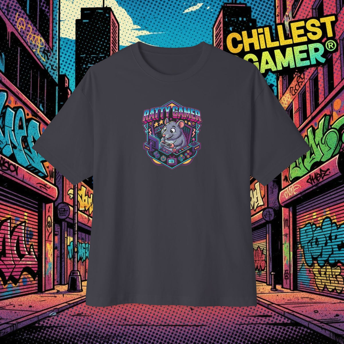 RATTY GAMER. Unisex Oversized Boxy Tee