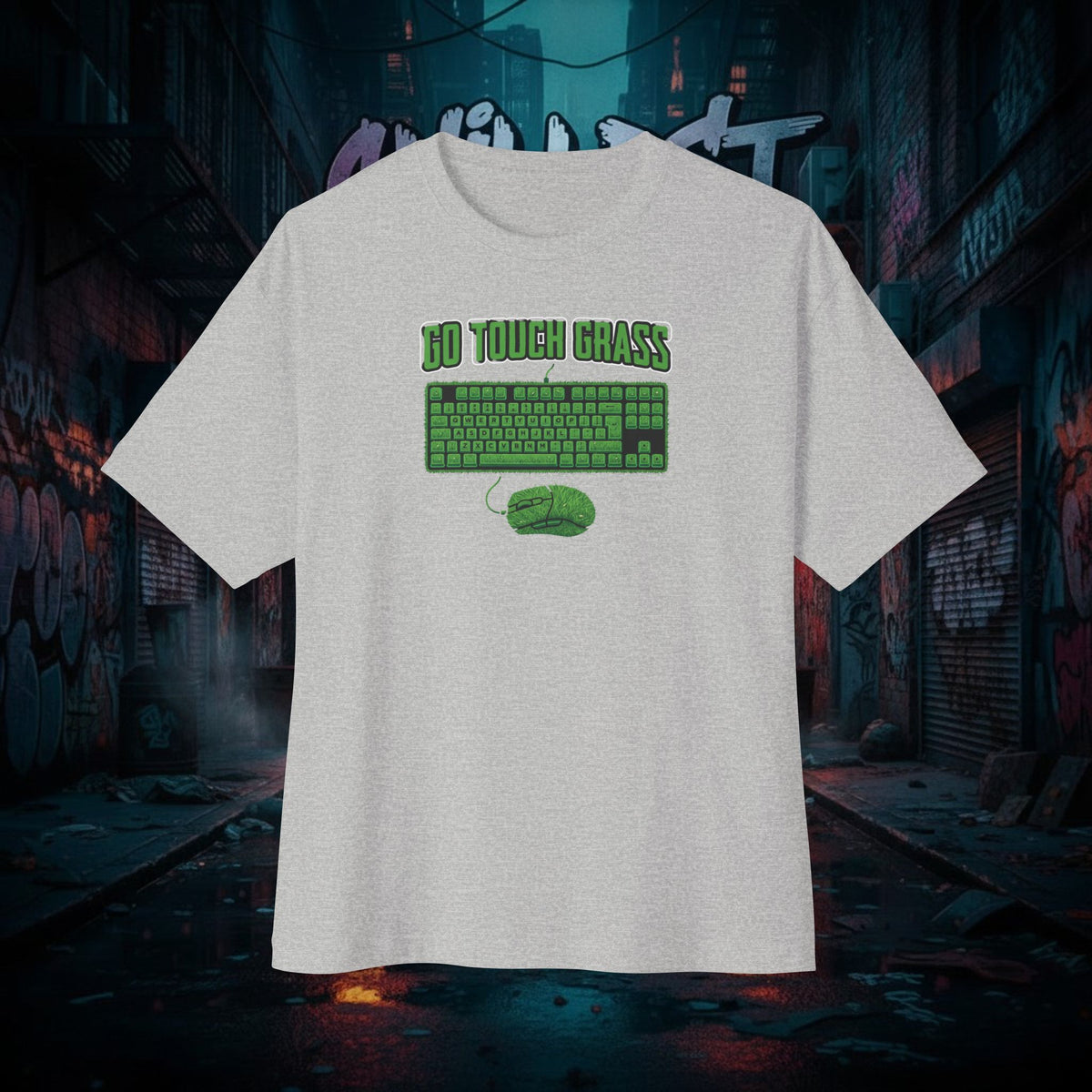 GO TOUCH GRASS. Unisex Oversized Boxy Tee