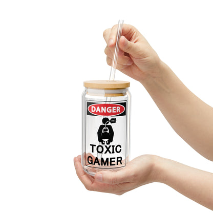 TOXIC GAMER !@#$. Sipper Glass, 16oz