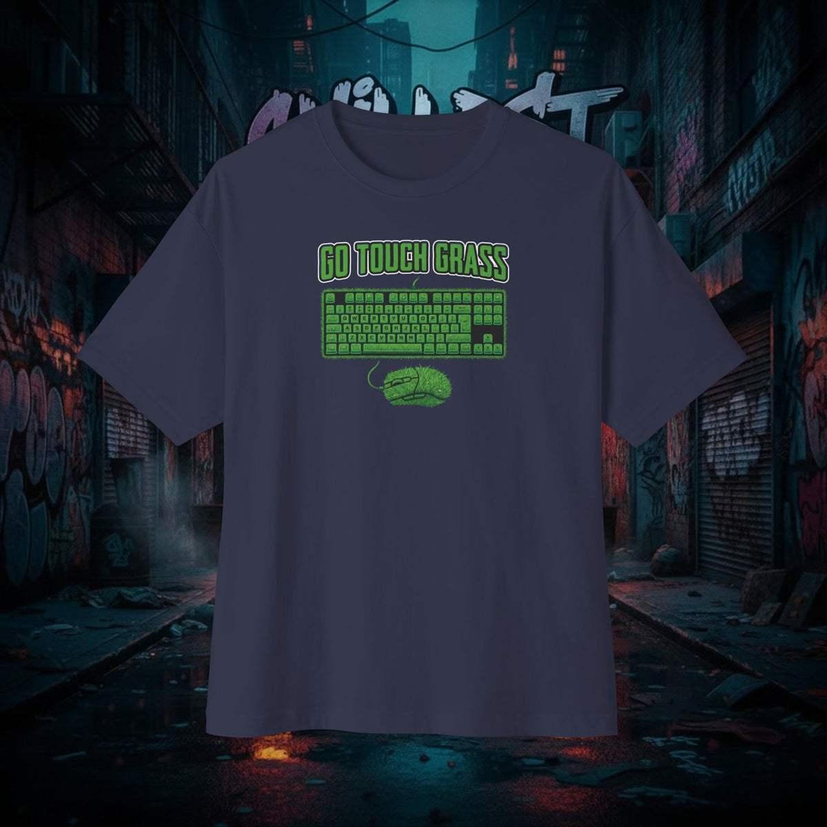 GO TOUCH GRASS. Unisex Oversized Boxy Tee
