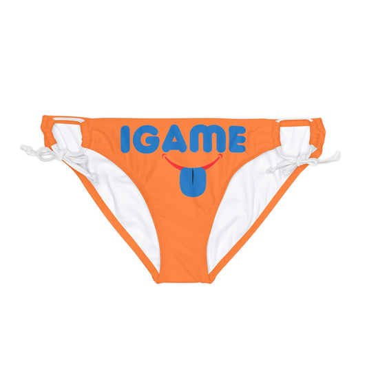 I HOPE I GAME. Loop Tie Side Bikini Bottom (AOP)