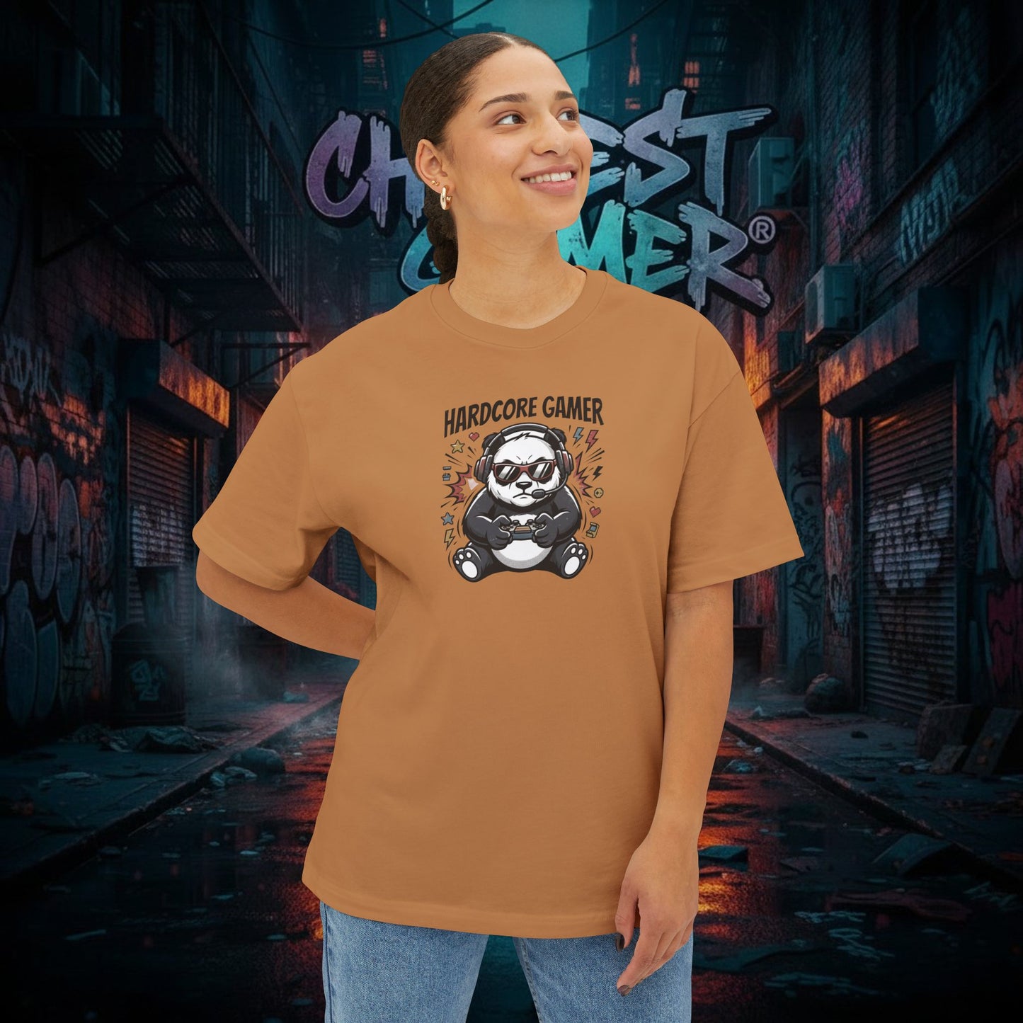 HARDCORE GAMER. Unisex Oversized Boxy Tee